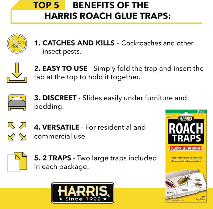 Raw Cat Harris Roach Glue Traps Lure Non-toxic Pesticide-free 4
