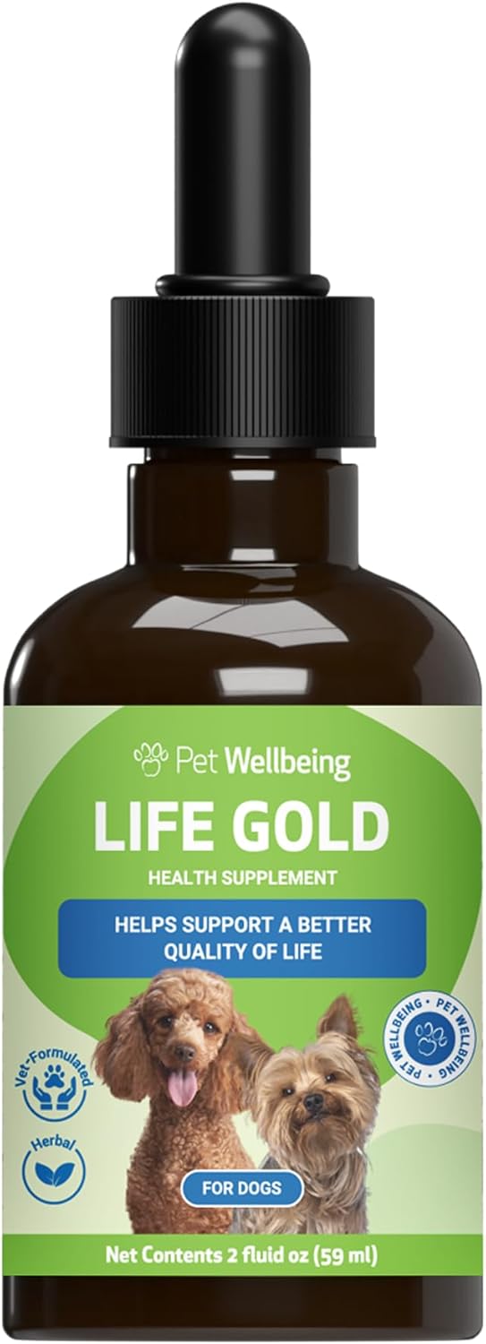 Raw Cat Pet Wellbeing Life Gold Health Support Supplement Dogs 2oz.