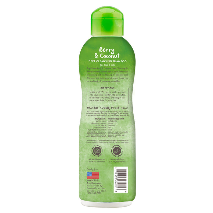 Raw Cat Tropiclean Berry Coconut Dog Shampoo (20oz)