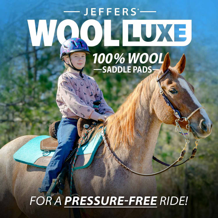 Raw Horse Jeffers Woolluxe 100% Wool Equine Saddle Pad – Cushioned, Breathable, Shock-absorbing