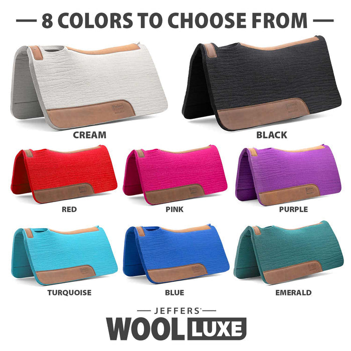 Raw Horse Jeffers Woolluxe 100% Wool Equine Saddle Pad – Cushioned, Breathable, Shock-absorbing