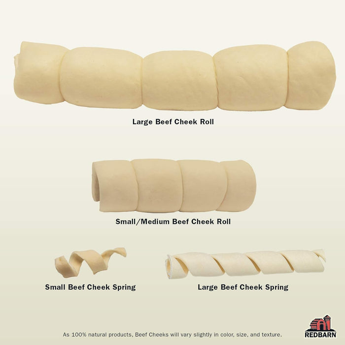 Redbarn All-Natural SM/MD Beef Cheek Rolls for Dogs Grain-Free Chew Treat 3ct