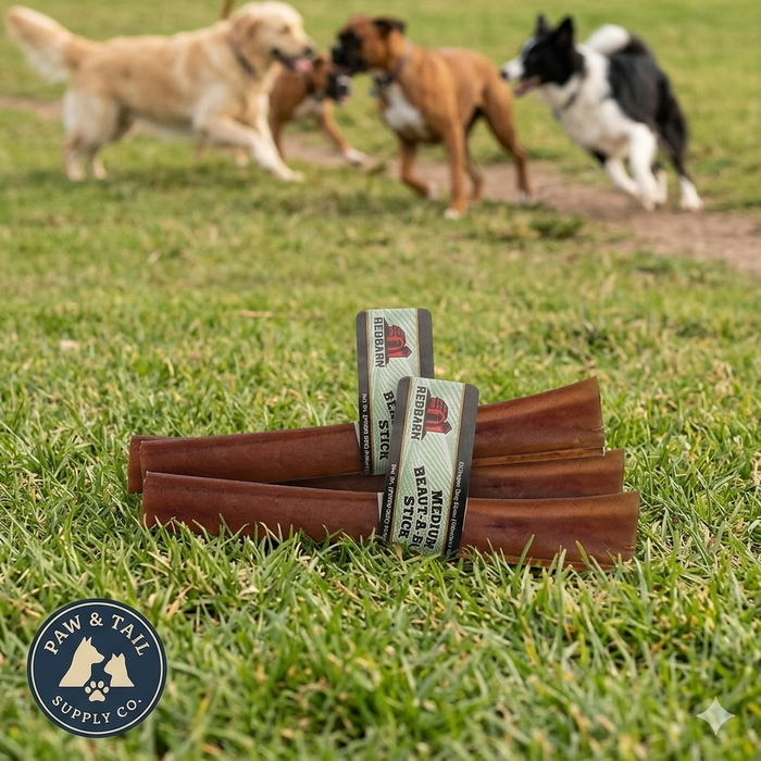 Redbarn Beaut-a-Bull Collagen Stick Dog Treat Medium Beef Chew for Medium Dogs 3ct