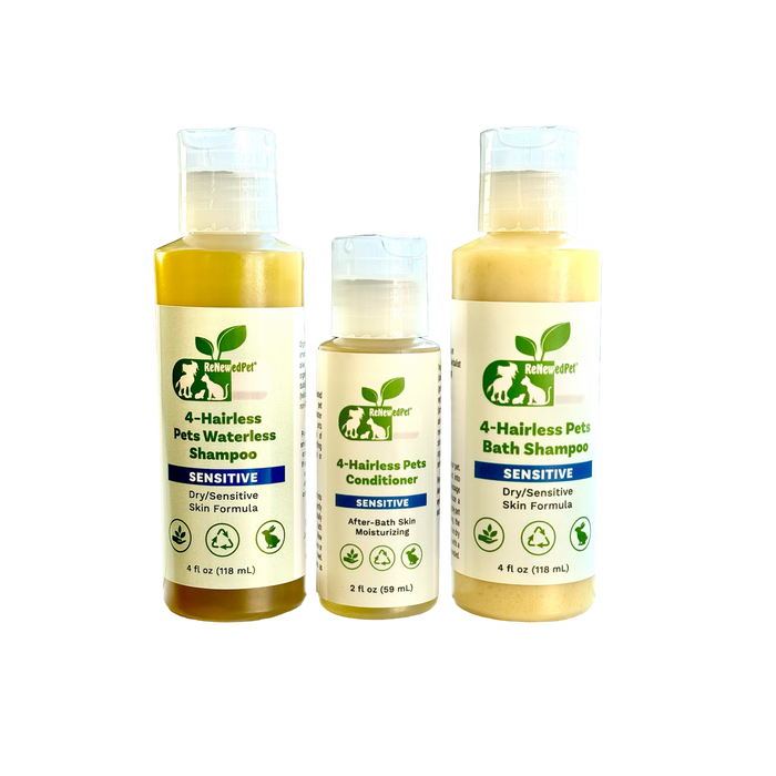 ReNewedPet 4 Nudie Pets Sensitive Skin Supplement & Grooming Combo