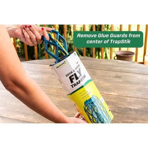 RESCUE! TrapStik Sticky Fly Trap with Bird Guard Non-Toxic Odor-Free