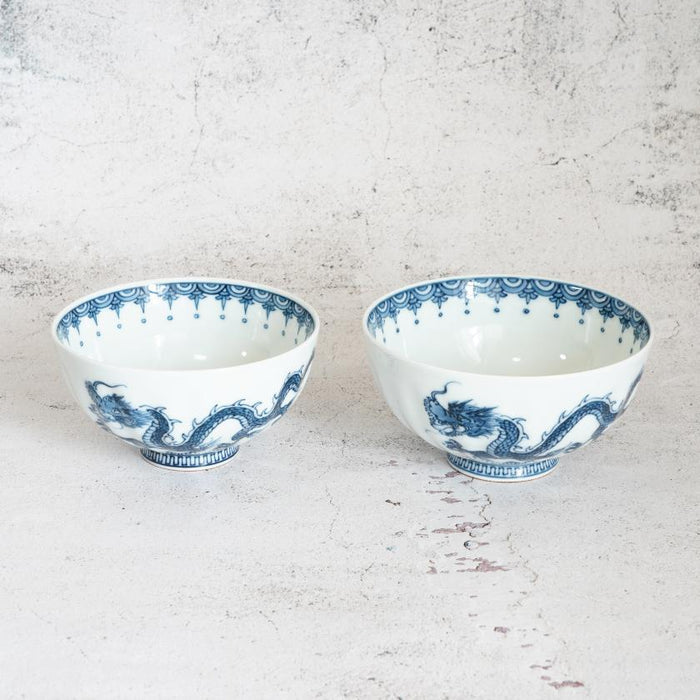 [RICE BOWL SET] 2 PIECES DRAGON | MIKAWACHI WARE | HIRADOSHOUZAN