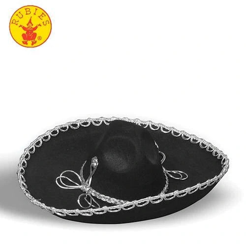 Rubie's Pet Sombrero Black & Silver Dog Costume Hat Adjustable Strap SM/Medium 2Pack