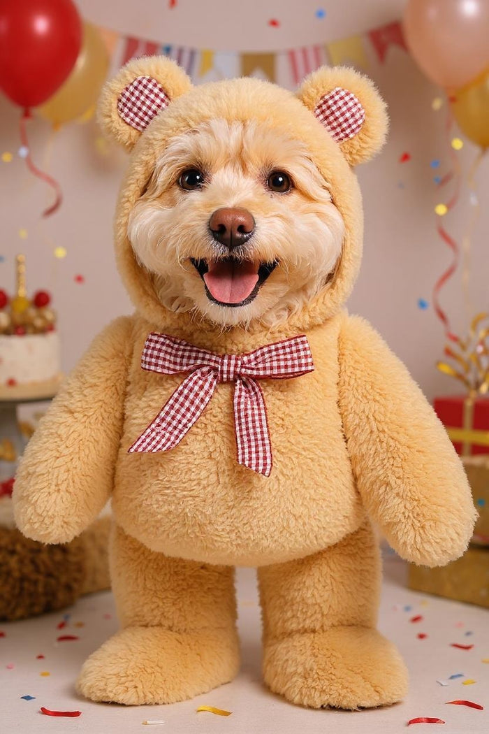 Rubie's Walking Teddy Bear Pet Costume Hoodie Padded Pet-Friendly Design Assorted Sizes