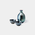 [SAKE BOTTLE & CUP SET] BLACK LUSTER (3 PIECES) | MINO WARES | MARUMO TAKAGI