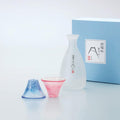 [SAKE BOTTLE & CUP SET] MT. FUJI (BLUE & RED) | MARUMO TAKAGI