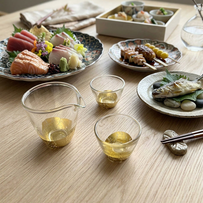 [SAKE BOTTLE] PENETRATION SAKE SET | HAKUICHI | KANAZAWA GOLD LEAF