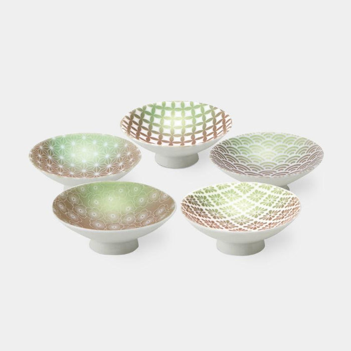 [SAKE CUP] GREEN LUSTER SET OF 5 | MINO WARES | MARUMO TAKAGI