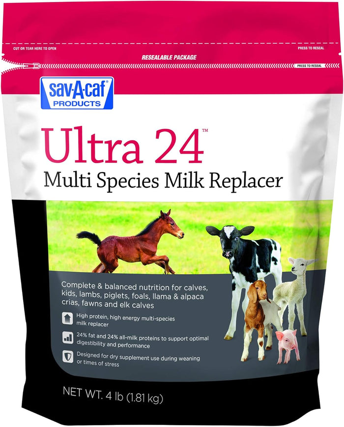 Sav-A-Caf Ultra 24 Multi-Species Milk Replacer High Protein Formula 4lbs.