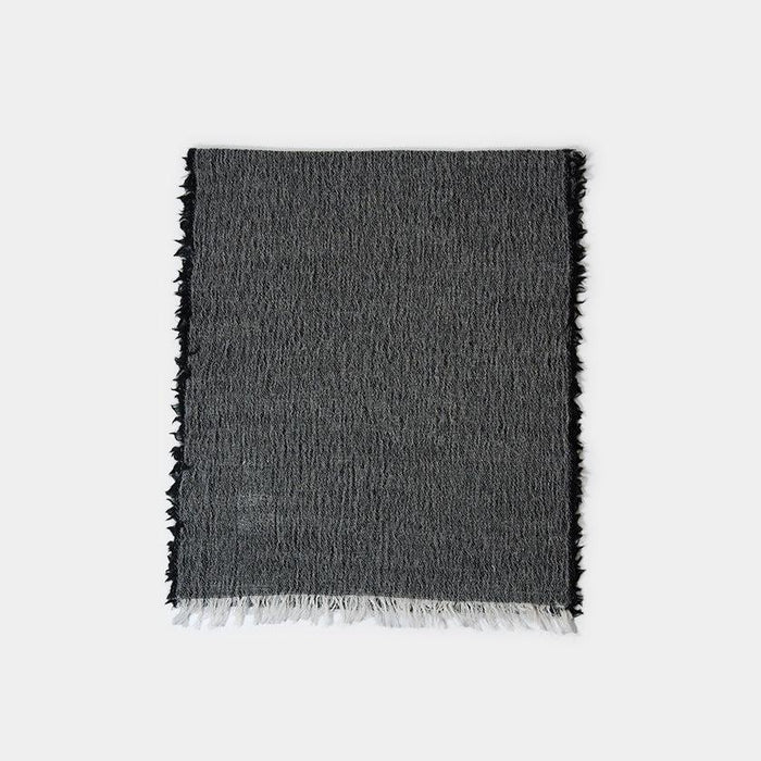 [SCARF] BANSHU-ORI COTTON WOOL STOLE (BLACK) | BANSHU-ORI | FUJI GAUZE