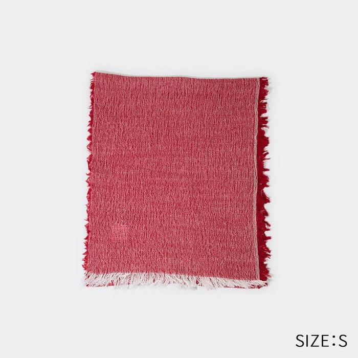 [SCARF] BANSHU-ORI COTTON WOOL STOLE (RED) | BANSHU-ORI | FUJI GAUZE