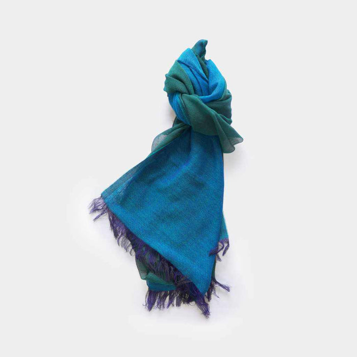[SCARF] STALL KASANE PEACOCK COLOR (PEACOCK ÁECHROME GREEN) | GUNNAI TEXTILES| FUJI SAKURA