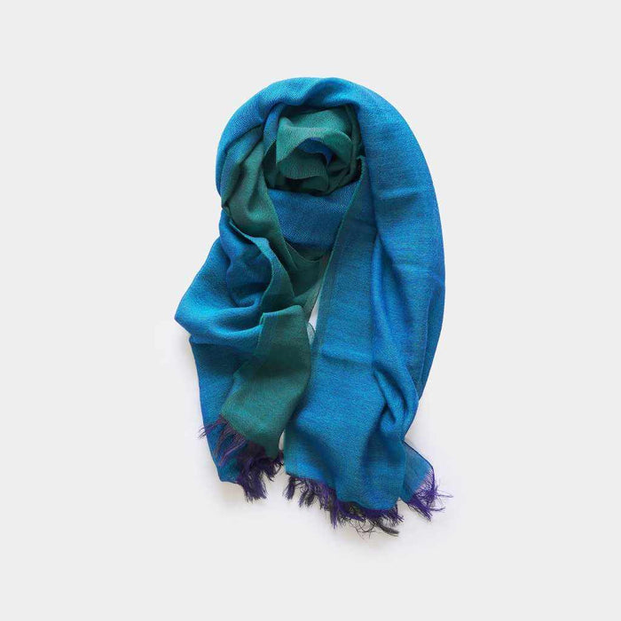 [SCARF] STALL KASANE PEACOCK COLOR (PEACOCK ÁECHROME GREEN) | GUNNAI TEXTILES| FUJI SAKURA