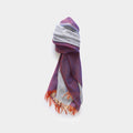 [SCARF] STALL KASANE WHITE AZALEA (SILVER ÁEPURPLE) | GUNNAI TEXTILES| FUJI SAKURA