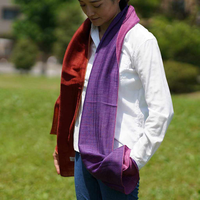 [SCARF] STALL YASURAGI ERIMAKI (PINK ÁEPURPLE ÁEORANGE ÁERED) | GUNNAI TEXTILES| FUJI SAKURA