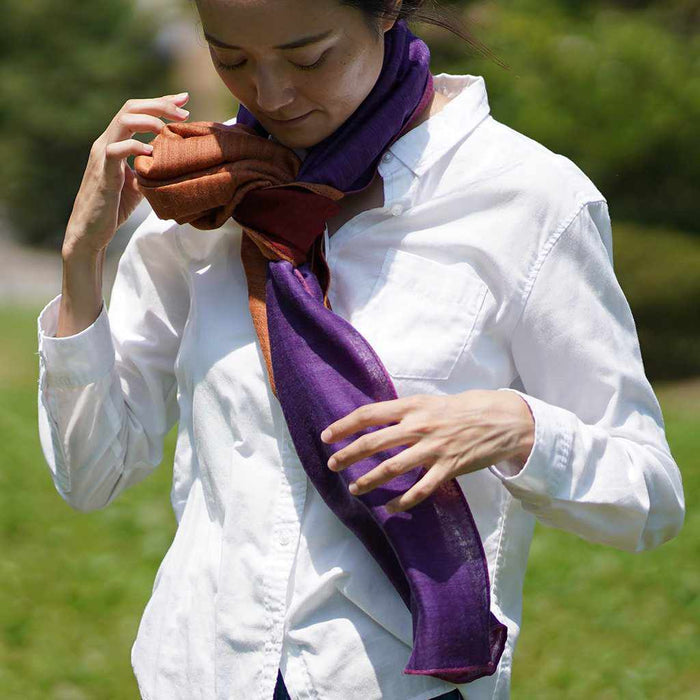 [SCARF] STALL YASURAGI ERIMAKI (PINK ÁEPURPLE ÁEORANGE ÁERED) | GUNNAI TEXTILES| FUJI SAKURA
