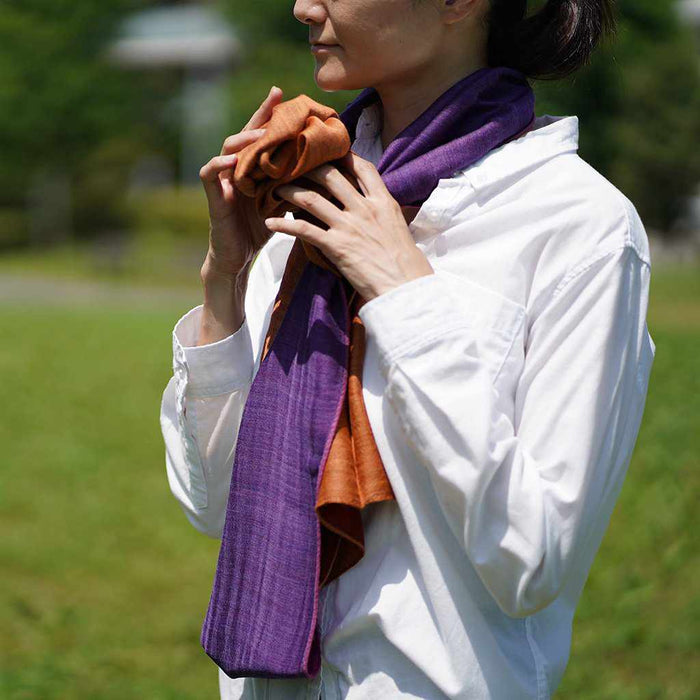 [SCARF] STALL YASURAGI ERIMAKI (PINK ÁEPURPLE ÁEORANGE ÁERED) | GUNNAI TEXTILES| FUJI SAKURA