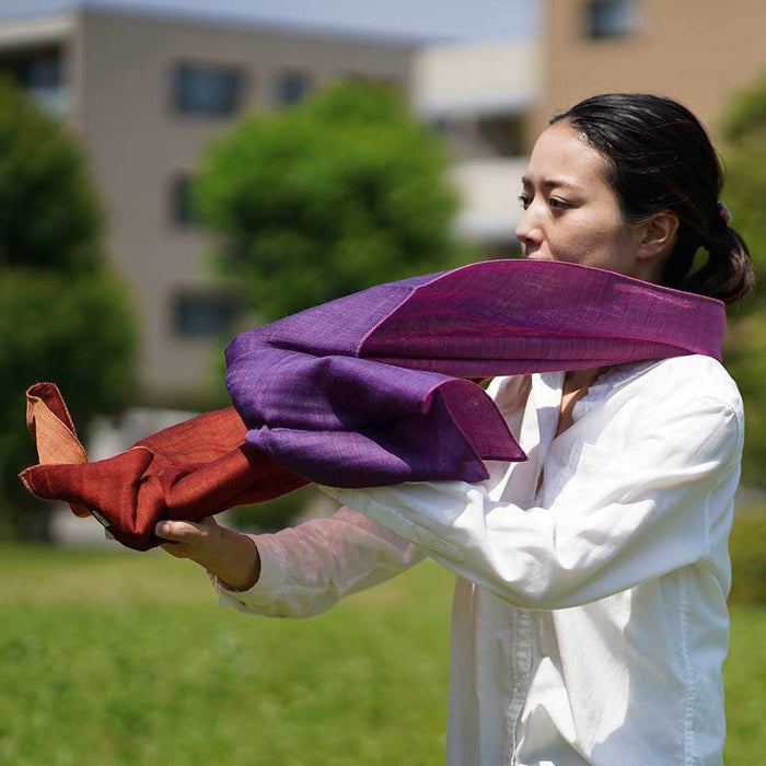 [SCARF] STALL YASURAGI ERIMAKI (PINK ÁEPURPLE ÁEORANGE ÁERED) | GUNNAI TEXTILES| FUJI SAKURA