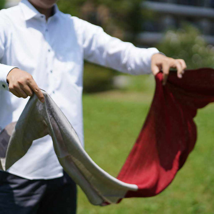 [SCARF] STALL YASURAGI ERIMAKI (RED ÁESAND BEIGE ÁEWINE ÁEBROWN) | GUNNAI TEXTILES| FUJI SAKURA