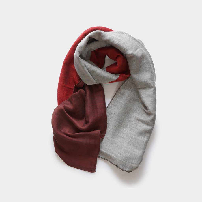 [SCARF] STALL YASURAGI ERIMAKI (RED ÁESAND BEIGE ÁEWINE ÁEBROWN) | GUNNAI TEXTILES| FUJI SAKURA