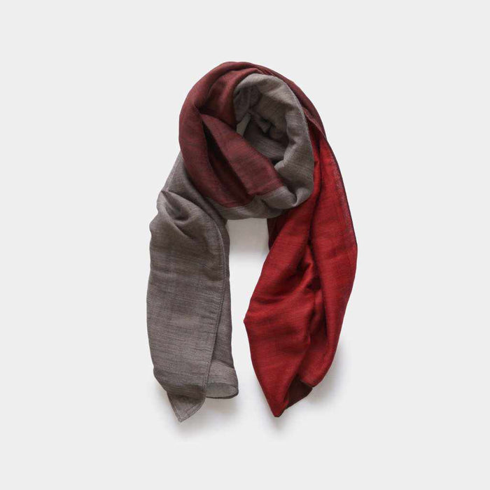 [SCARF] STALL YASURAGI ERIMAKI (RED ÁESAND BEIGE ÁEWINE ÁEBROWN) | GUNNAI TEXTILES| FUJI SAKURA