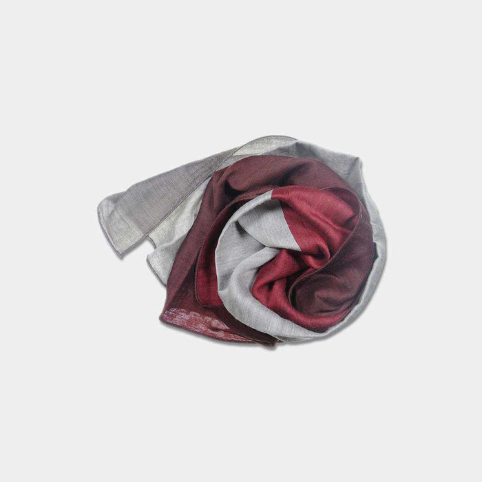 [SCARF] STALL YASURAGI ERIMAKI (RED ÁESAND BEIGE ÁEWINE ÁEBROWN) | GUNNAI TEXTILES| FUJI SAKURA