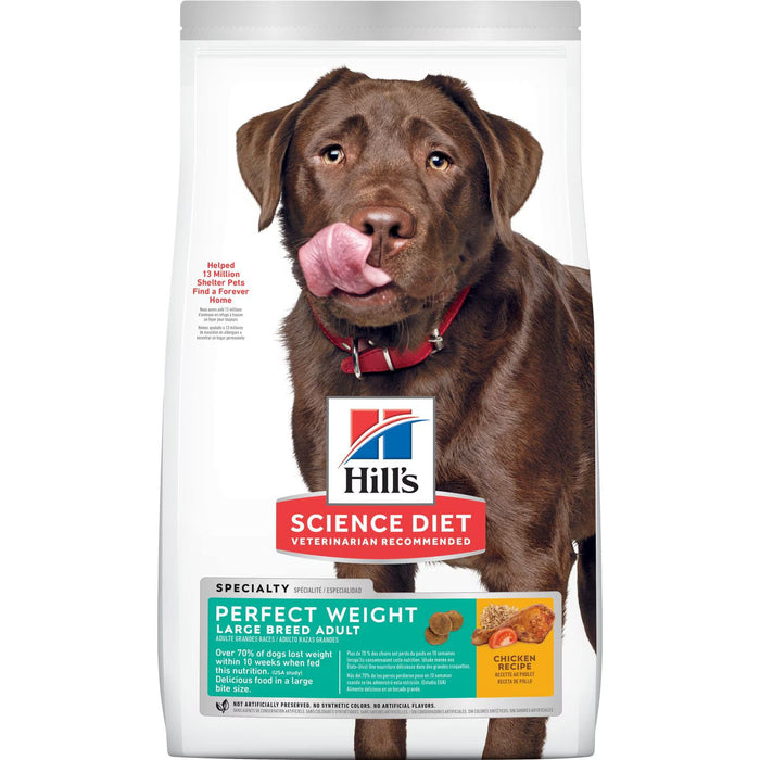 Science diet Chicken Puppy Dog Hill's Adult Perfect Weight Large Breed Dry Food, Recipe Bag (25lb)