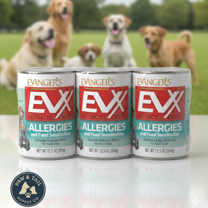 Sensitive Support Bundle 3× EVX Restricted Diet 12.5 oz + Elk Chips Treats Poultry-Free