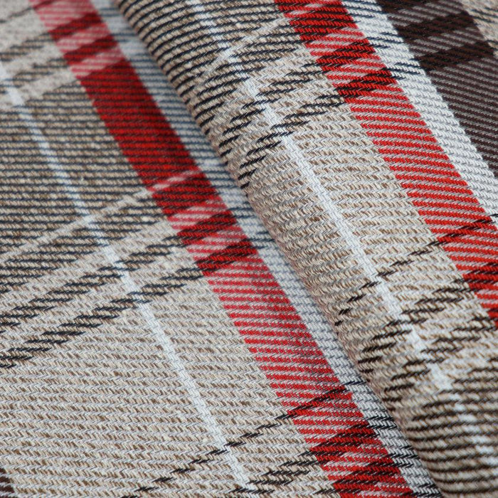 [SHOULDER BAG] WATER-REPELLENT NISHIJIN SILK CLASP GAMA-GUCHI WITH TARTAN CHECK (BEIGE) | NISHIJIN TEXTILES | ATELIER KYOTO NISHIJIN