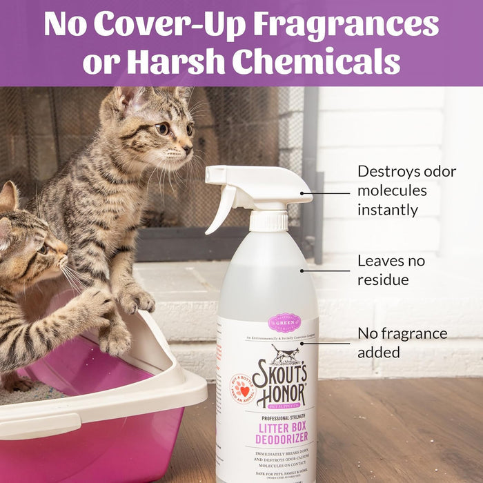 Skout's Honor Professional Cat Litter Deodorizer Spray Cruelty-Free 35 oz.