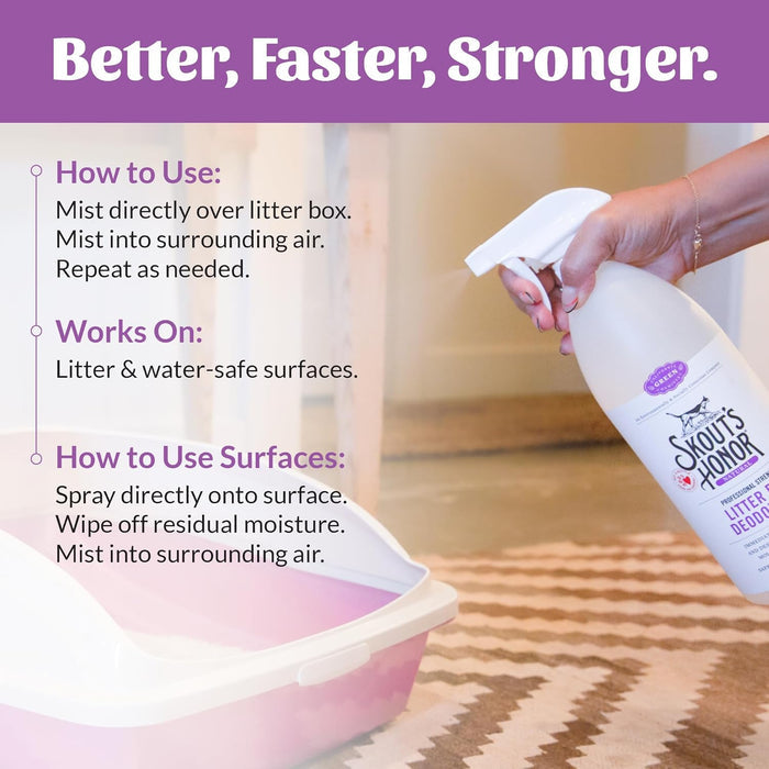 Skout's Honor Professional Cat Litter Deodorizer Spray Cruelty-Free 35 oz.