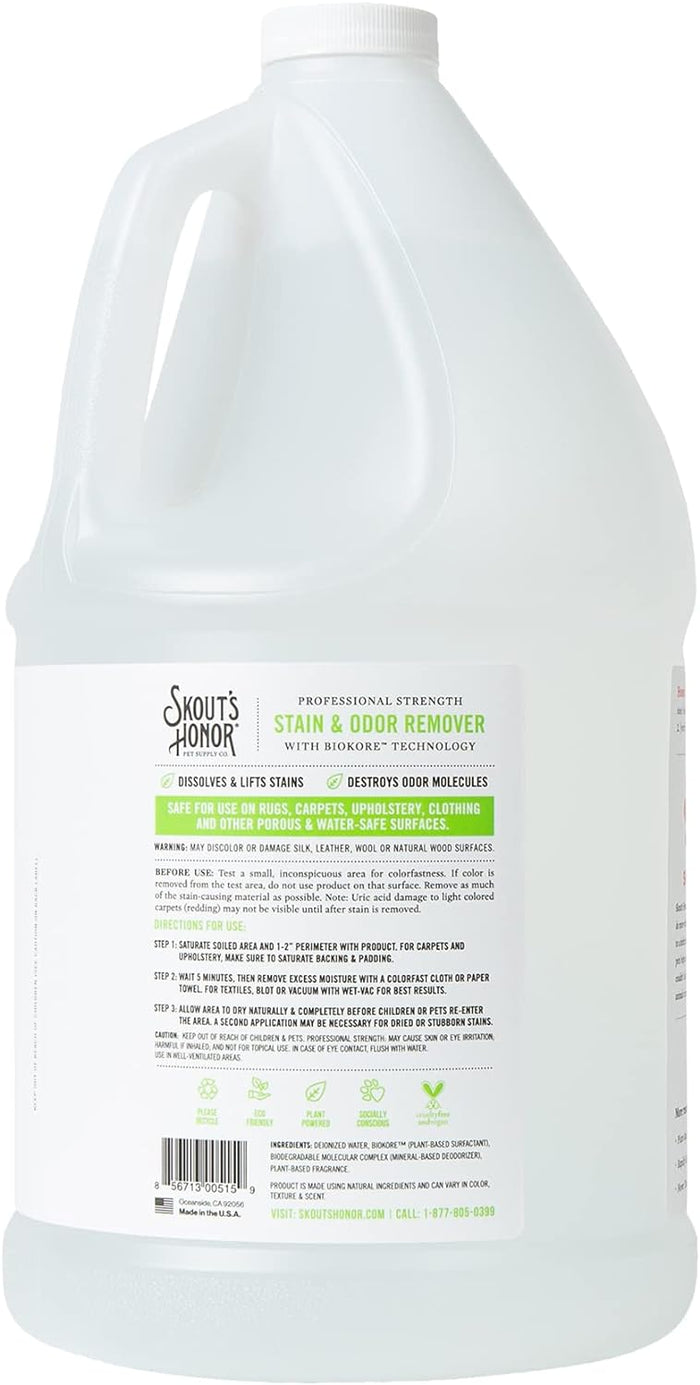 Skout's Honor Professional Strength Stain & Odor Remover 1 Gallon