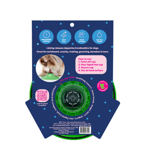 Soothing Saucer Dog Anxiety Relief Toy Licking Dispenser Stress Calming Patented 2-Pack