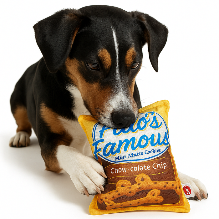 SPOT Fun Food Fido's Famous Cookies Crinkle Squeaker Ballistic Dog Toy 2-Pack