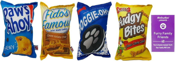 SPOT Fun Food Fido's Famous Cookies Crinkle Squeaker Ballistic Dog Toy 2-Pack