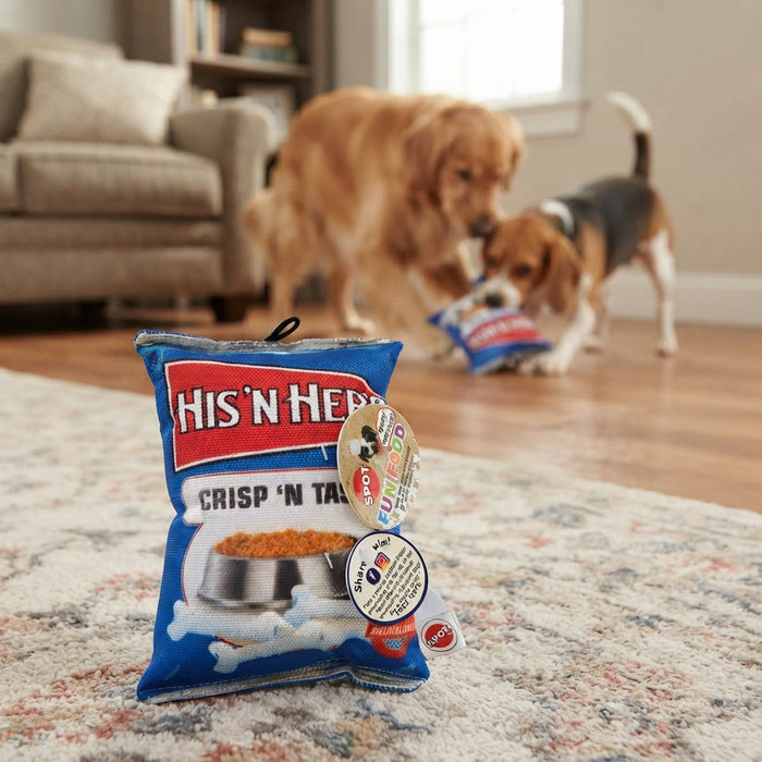 SPOT Fun Food His N Hers Chips Plush Squeaky 8" Dog Toy 2-Pack