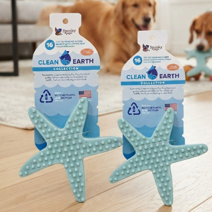 Spunky Pup Clean Earth Heavy Duty Dog Chew Toy Barracuda Recycled USA 2-Pack