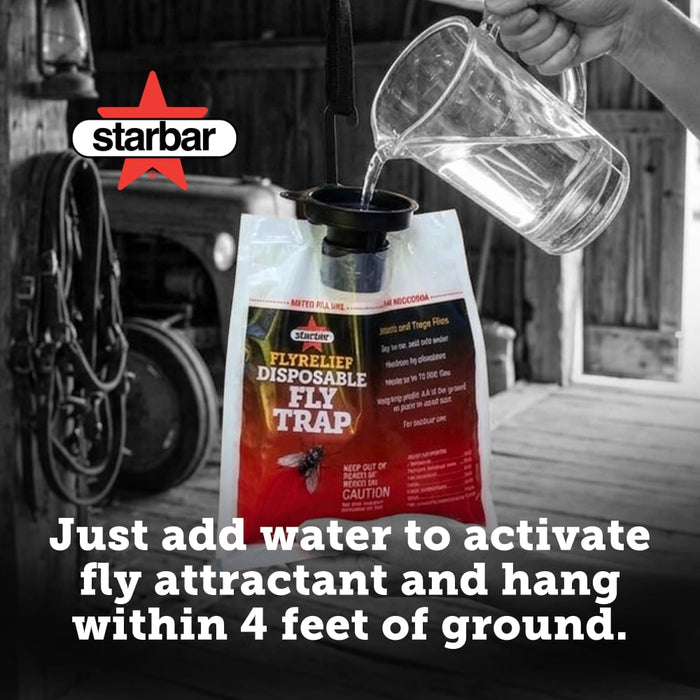 Starbar FlyRelief Disposable Fly Trap Outdoor Fly Control Trap 6-Pack