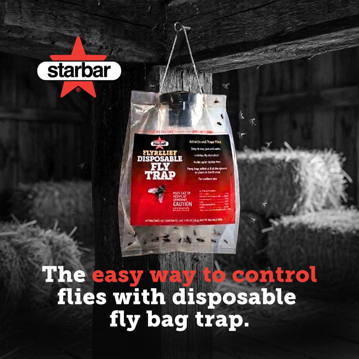 Starbar FlyRelief Disposable Fly Trap Outdoor Fly Control Trap 6-Pack