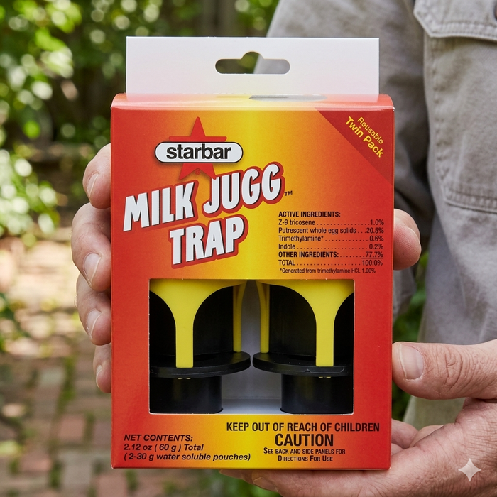 Starbar Milk Jugg Fly Trap Reusable Insecticide-Free Fly Catcher Tops Twin Pack! 2-Count
