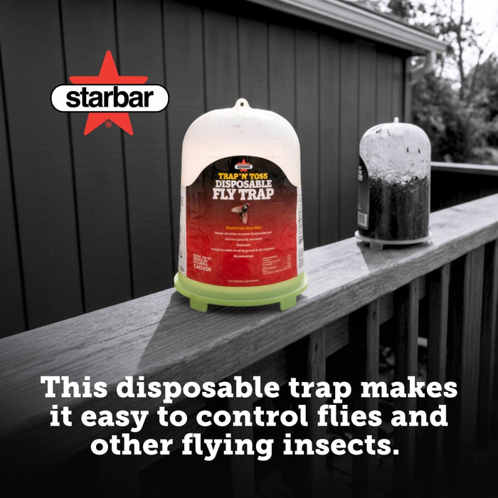 Starbar Trap N Toss Disposable Fly Trap Outdoor Fly Catcher Holds 10,000+ Flies