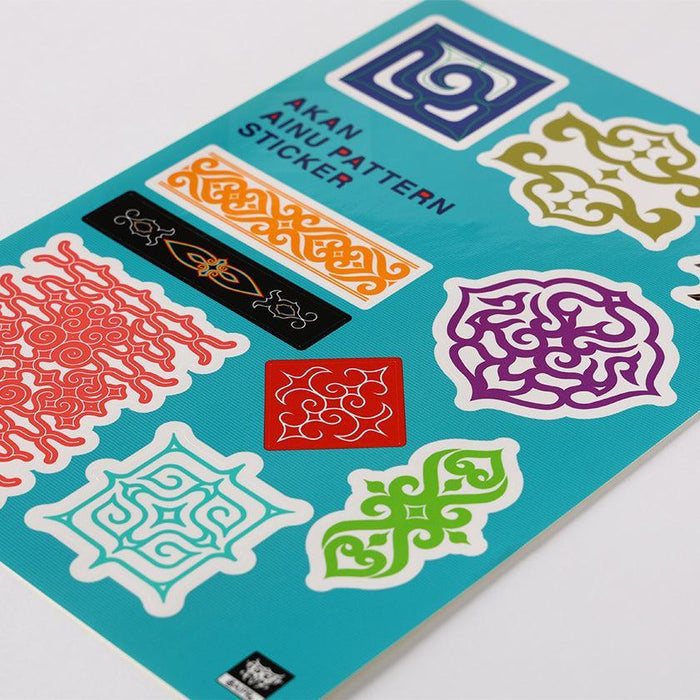 Akan Ainu pattern sticker sheet with colorful traditional designs | Ainu craft, Hokkaido