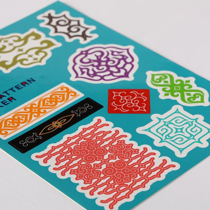 Ainu pattern sticker sheet with colorful traditional motifs | Ainu crafts, CIKARPE AKAN