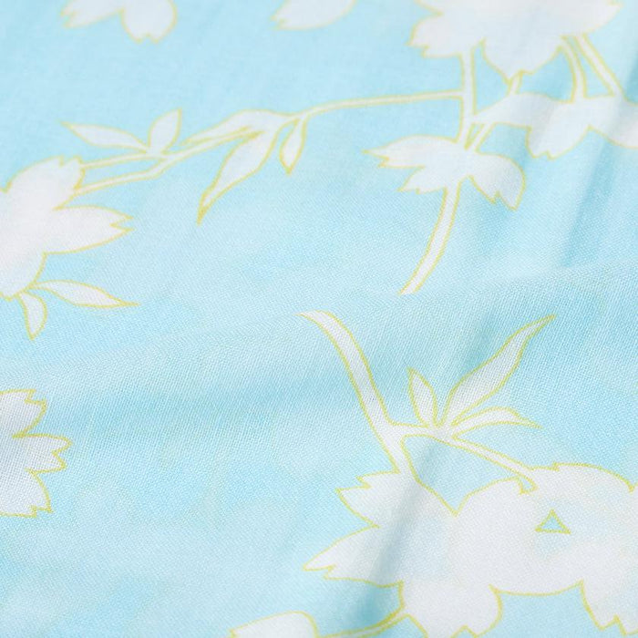[STOLE] COTTON CHERRY BRANCH (LIGHT BLUE) | KYO YUZEN DYEING | NOGIGUCHI KIHEI