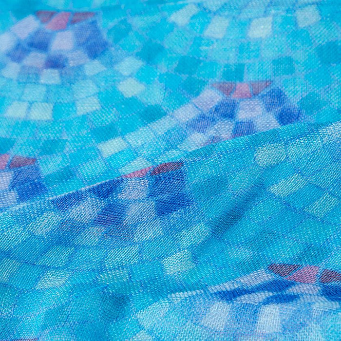[STOLE] LINEN 160 X 35 BLUE SEA BRICK (INDIGO) | KYO YUZEN DYEING | NOGIGUCHI KIHEI