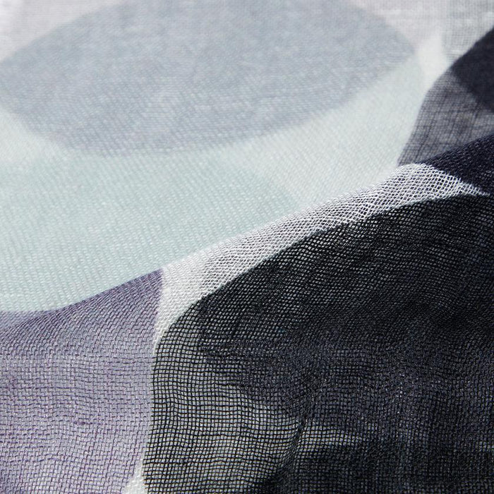 [STOLE] LINEN 160 X 35POLKA DOTS LARGE (MONOCHROME & PURPLE) | KYO YUZEN DYEING | NOGIGUCHI KIHEI
